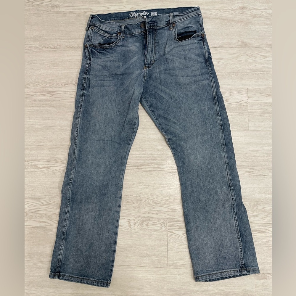 Wrangler Retro Men’s Slim Boot Blue Denim Jeans Size 35x30